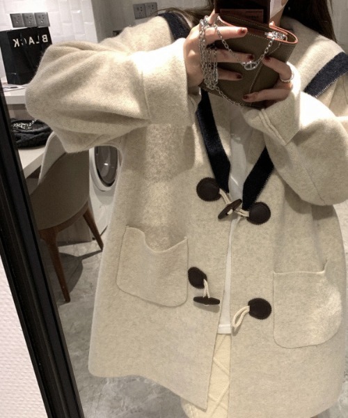 「aimoha」 ダッフルコート FREE ベージュ レディース_画像4