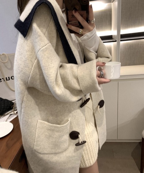 「aimoha」 ダッフルコート FREE ベージュ レディース_画像7