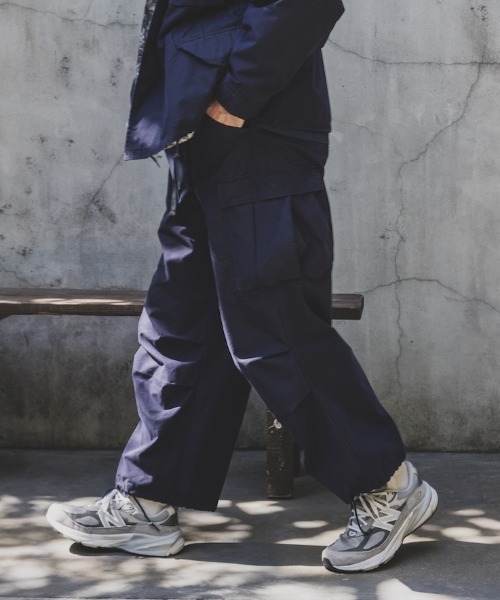 BEAMS+ ネイビー カーゴパンツ　ビームスプラス　ジムパンツ　6ポケット BEAMS+（ビームスプラス） パンツ コットン ナイロン オックスフォード