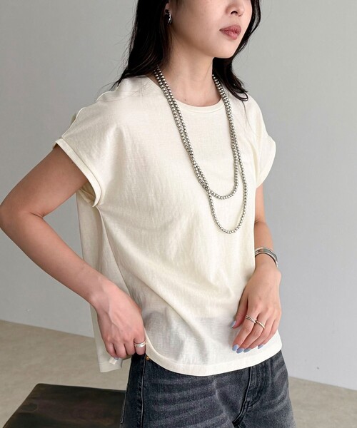 tシャツ 「セットアップ対応」タンブラー鹿の子フレンチTシャツ レディース
