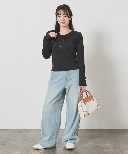 Honeys（ハニーズ） tシャツ レースアップトップス レディース