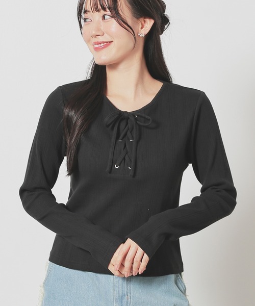 Honeys（ハニーズ） tシャツ レースアップトップス レディース