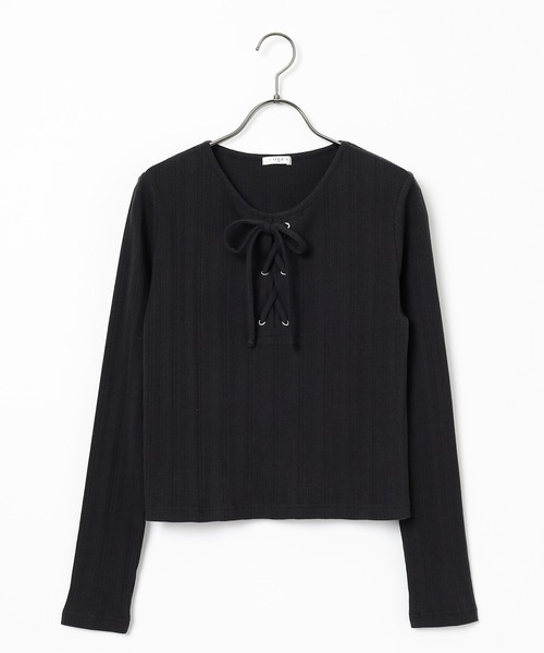 Honeys（ハニーズ） tシャツ レースアップトップス レディース
