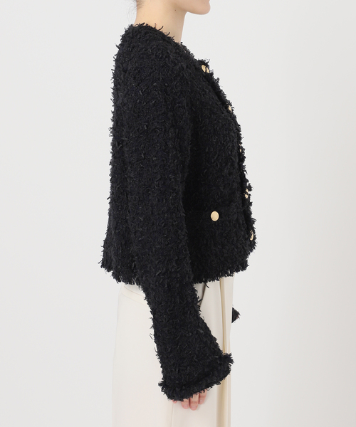 ノーブル ツイードニットカーディガン NOBLE（ノーブル） カーディガン ツイードニットカーディガン