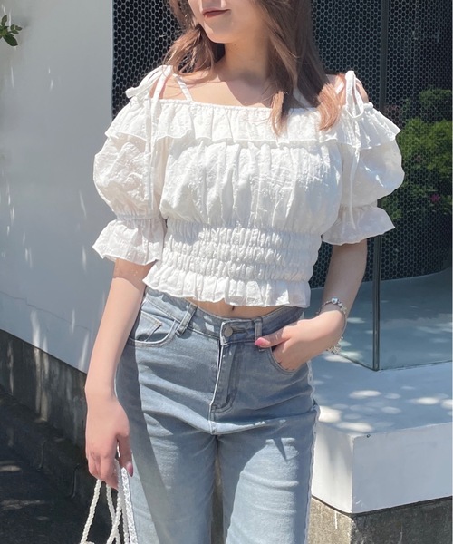 「one way」 半袖ブラウス FREE ホワイト レディース_画像4