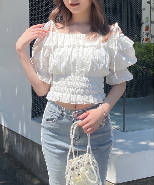 「one way」 半袖ブラウス FREE ホワイト レディース_画像6