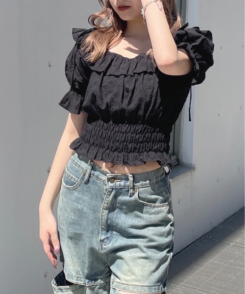 「one way」 半袖ブラウス FREE ホワイト レディース_画像7