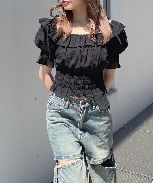 「one way」 半袖ブラウス FREE ホワイト レディース_画像9