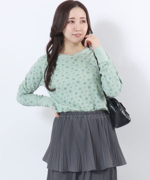 JEMORGAN（ジェーイーモーガン） tシャツ 花柄ワッフルピグメント 
