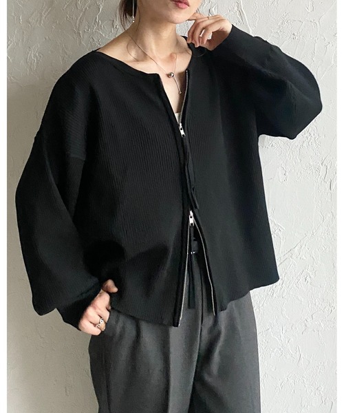✤新品未使用✤　春夏カーディガン　ボリューム袖 She's Closet カーディガン 長袖ボリュームスリーブ襟付きボタンポロ