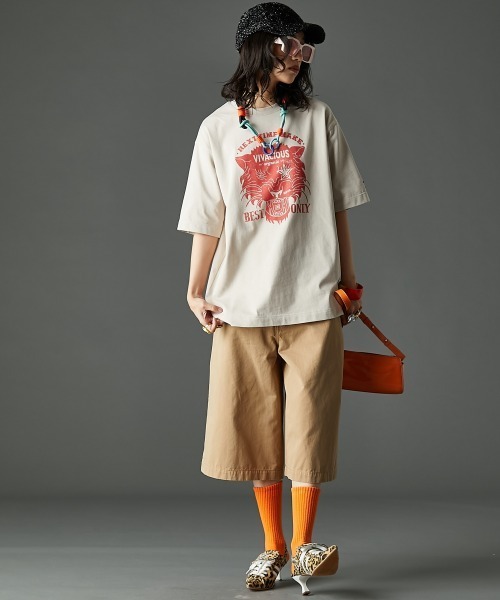 「GEVS.」 半袖Tシャツ M ベージュ レディース_画像9