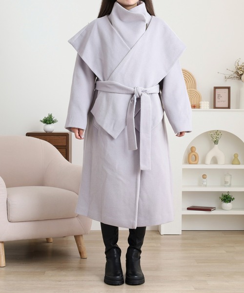 ルフィル　ロングコート　グレージュ LE PHIL（ル フィル） ノーカラーコート コート 「LE PHIL SPORTS