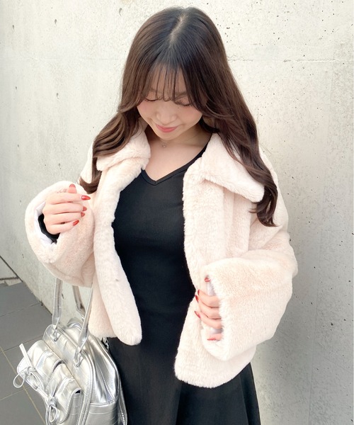 Mejoul ブルゾン アウター 「2025秋冬新作」襟付きフェイクファー