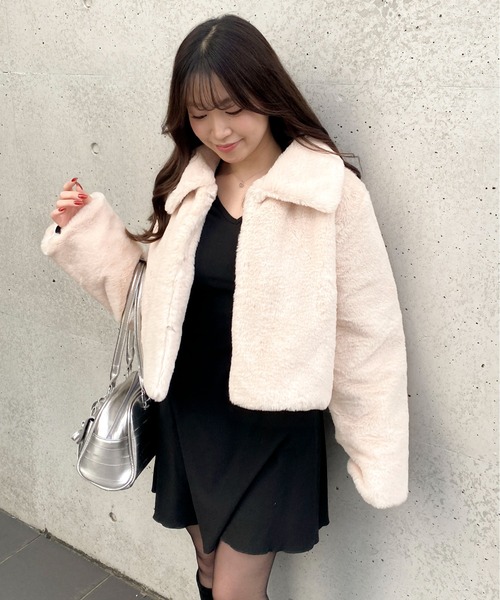 Mejoul ブルゾン アウター 「2025秋冬新作」襟付きフェイクファー