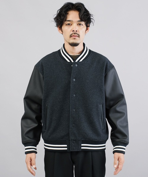 「JIGGYS SHOP」 スタジャン X-LARGE ブラック メンズ_画像6