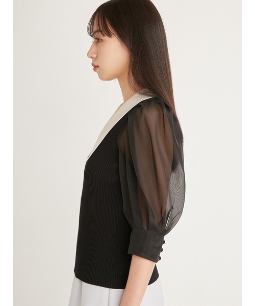 SNIDEL（スナイデル） 7分袖ニット ONE SIZE ブルー レディース