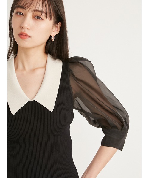 SNIDEL（スナイデル） 7分袖ニット ONE SIZE ブルー レディース