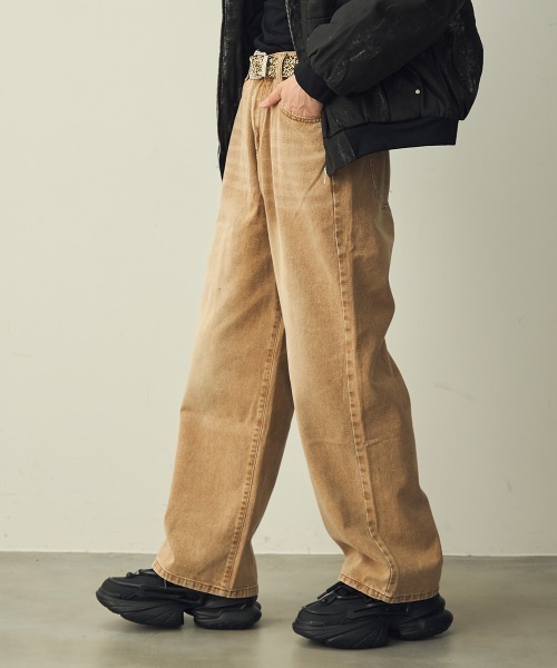 Shoowtime（ショウタイム） ワイドパンツ ジーンズ Chemical Brown