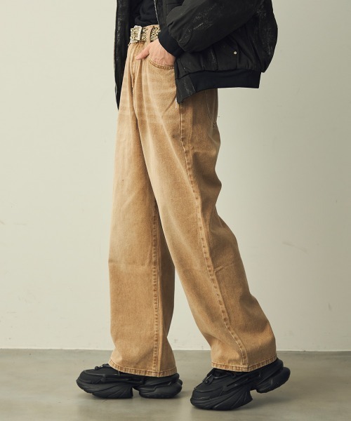 Shoowtime（ショウタイム） ジーンズ Chemical Brown Wash Wide Denim