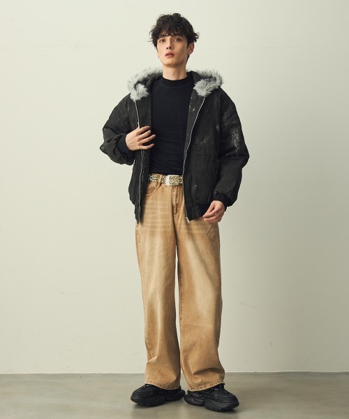 Shoowtime（ショウタイム） ワイドパンツ ジーンズ Chemical Brown 