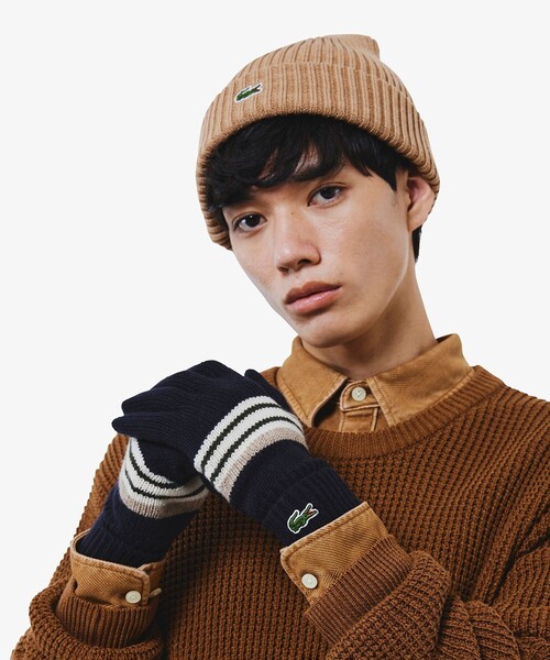 LACOSTE（ラコステ） 手袋 エクストラファインラムウールボーダー