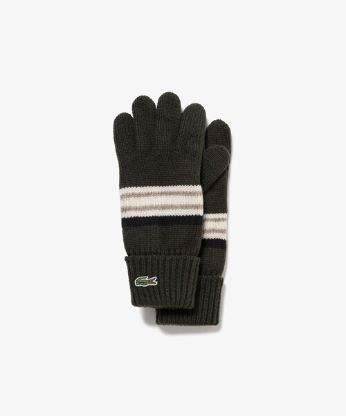 LACOSTE（ラコステ） 手袋 エクストラファインラムウールボーダー