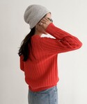 ニット セーター FR刺繍ケーブル柄ちびポケニ...の詳細画像2