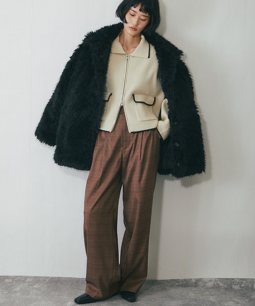 【トレンド見えアウター】シャギーコート WEB限定】シャギーダブルブレストコート|RETRO GIRL | RETRO GIRL