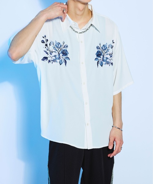 「Ellno Loset」 半袖シャツ SMALL ブラック メンズ_画像2