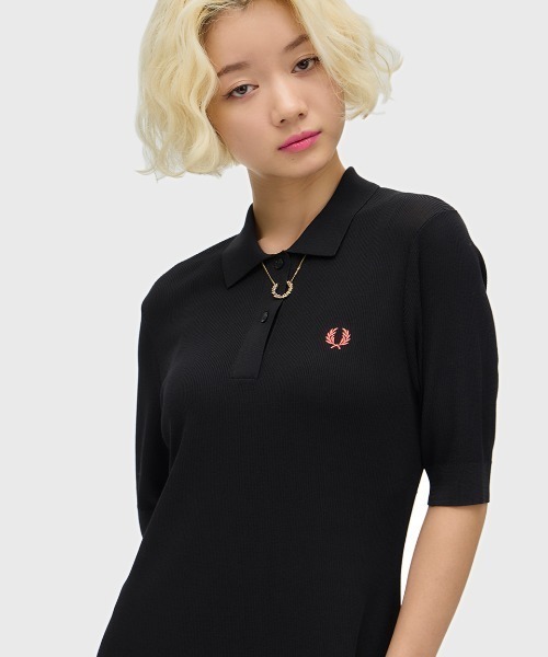 フレッドペリー リブニットポロシャツワンピース FRED PERRY（フレッドペリー） ワンピース Ribbed Knitted Polo Shirt