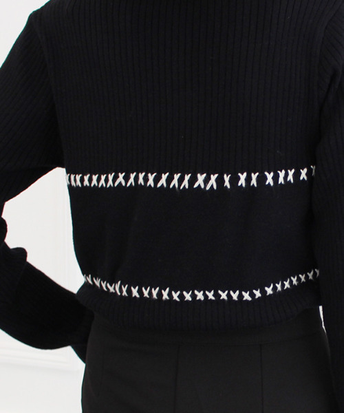 「MODE ROBE」 長袖ニット FREE ブラック レディース_画像2