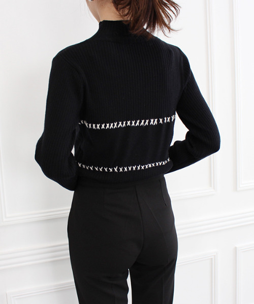 「MODE ROBE」 長袖ニット FREE ブラック レディース_画像5