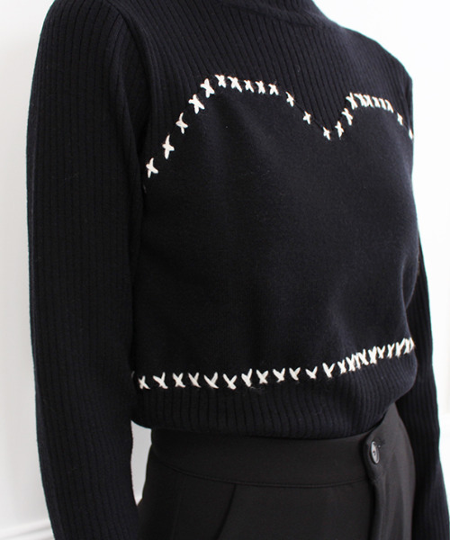 「MODE ROBE」 長袖ニット FREE ブラック レディース_画像7