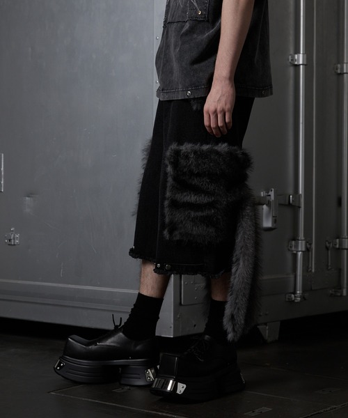 「GRANCY」 デニムハーフパンツ L ブラウン メンズの画像