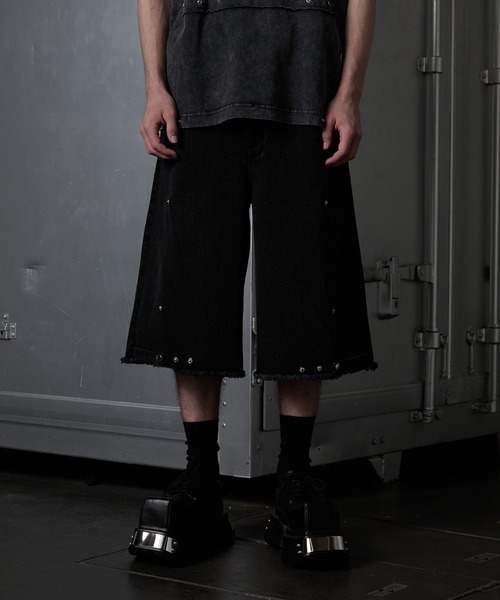「GRANCY」 デニムハーフパンツ L ブラウン メンズの画像