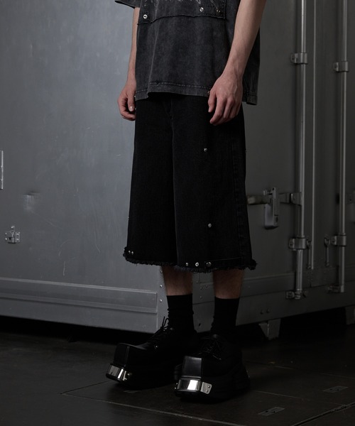 「GRANCY」 デニムハーフパンツ L ブラウン メンズの画像
