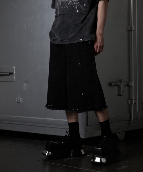 「GRANCY」 デニムハーフパンツ L ブラウン メンズの画像