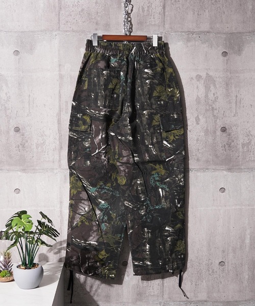 カーゴパンツ バイオウォッシュ 迷彩ワイドカーゴパンツ / Bio-Wash