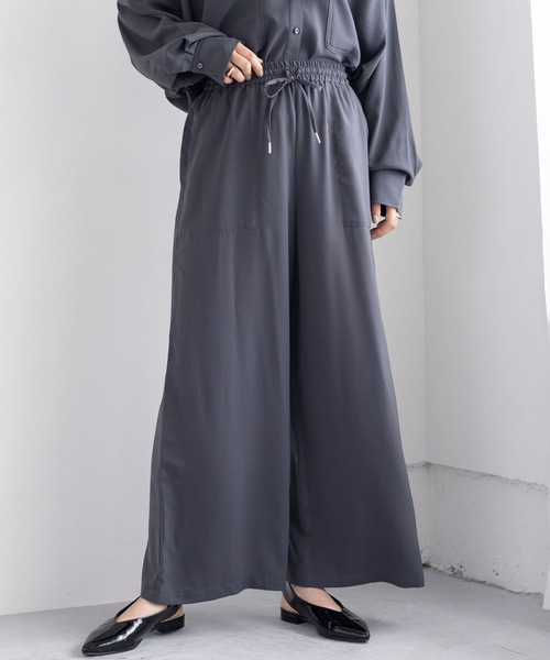 「LEPSIM」 イージーパンツ FREE チャコールグレー レディース_画像3