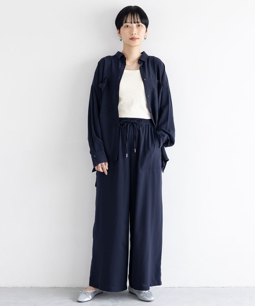 「LEPSIM」 イージーパンツ FREE チャコールグレー レディース_画像7