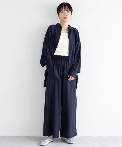 「LEPSIM」 イージーパンツ FREE チャコールグレー レディース_画像8