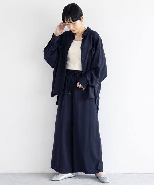 「LEPSIM」 イージーパンツ FREE チャコールグレー レディース_画像9