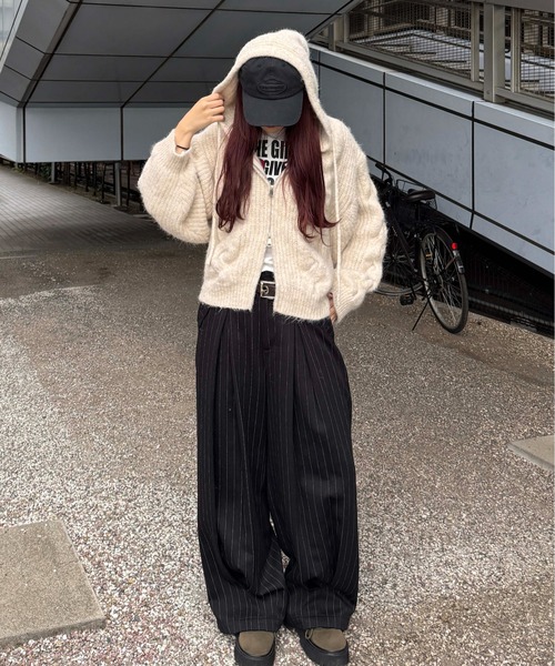 ケーブルZIPパーカー パーカー ケーブルニットジップパーカー メンズ レディース : ZOZOTOWN