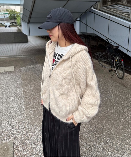 ケーブルZIPパーカー パーカー ケーブルニットジップパーカー メンズ レディース : ZOZOTOWN