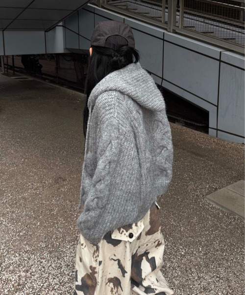 ケーブルZIPパーカー FLEECE ZIP HOODIE 15.5oz（裏起毛スウェットジップパーカー15.5オンス