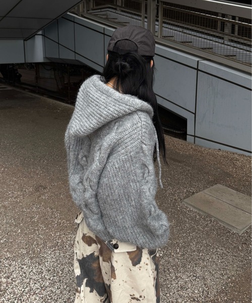 ケーブルZIPパーカー パーカー ケーブルニットジップパーカー メンズ レディース : ZOZOTOWN