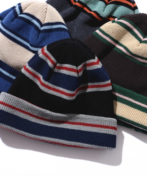 BEAMS（ビームス） ニット帽 ニットキャップ マルチボーダー ワッチ