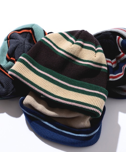 BEAMS（ビームス） ニット帽 ニットキャップ マルチボーダー ワッチ