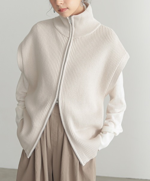 for/c（フォーシー） ニットベスト M アイボリー レディース