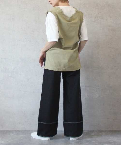 「Emma（SELECT LEVERY）」 デニムパンツ X-LARGE ホワイト レディース_画像4